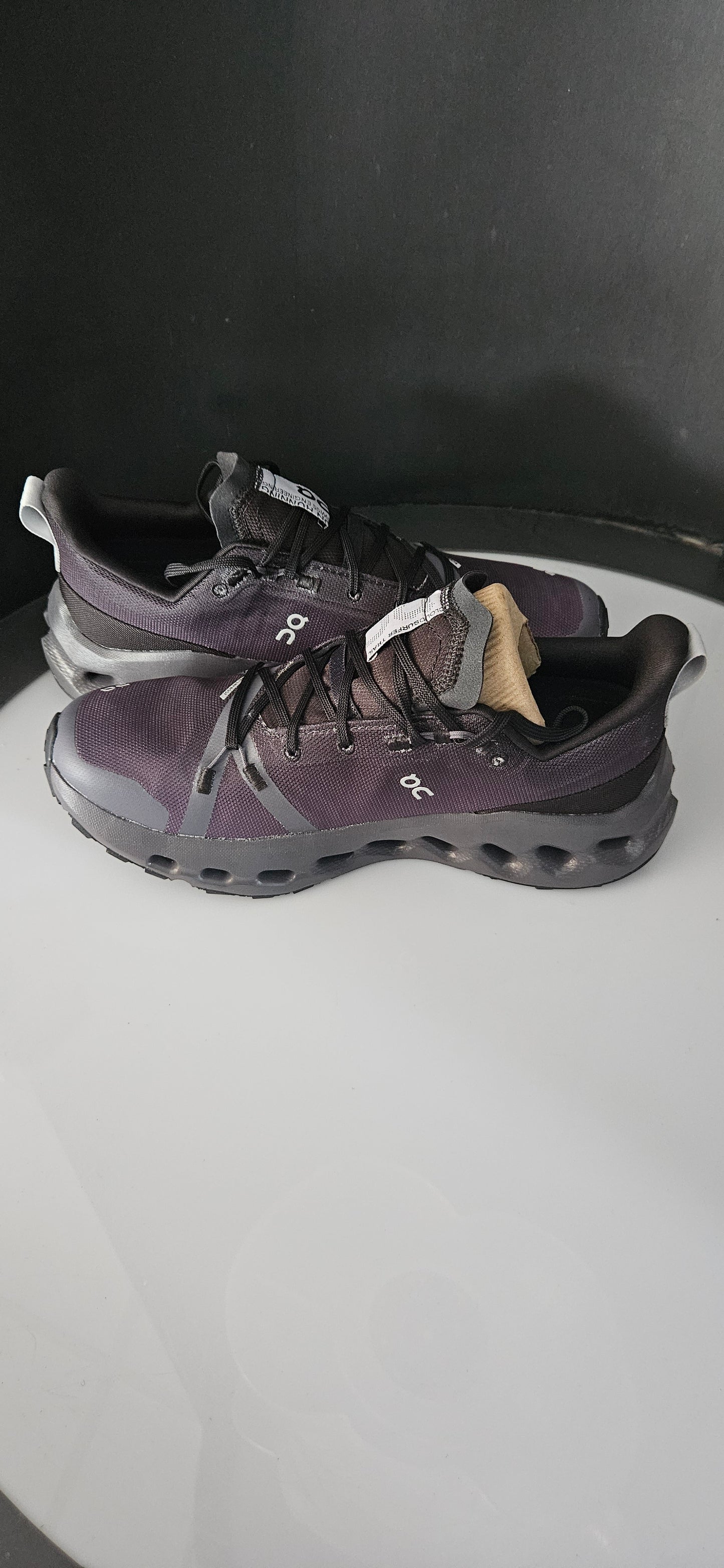 On Cloudsurfer Trail Waterproof Black Eclipse Size 7