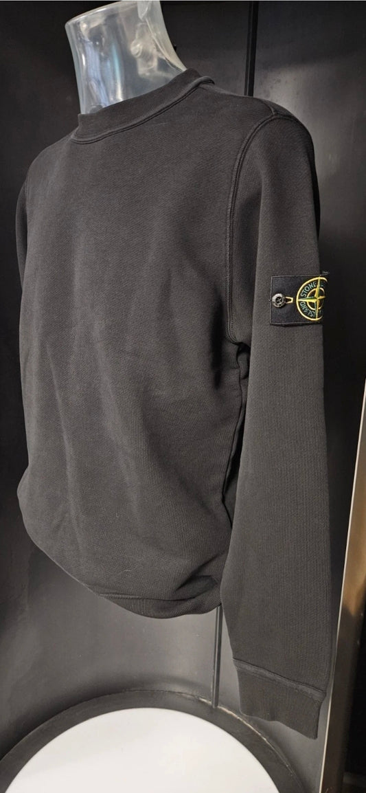 Stone Island Old Effect Crewneck Sweatshirt Black Size small Rrp £320